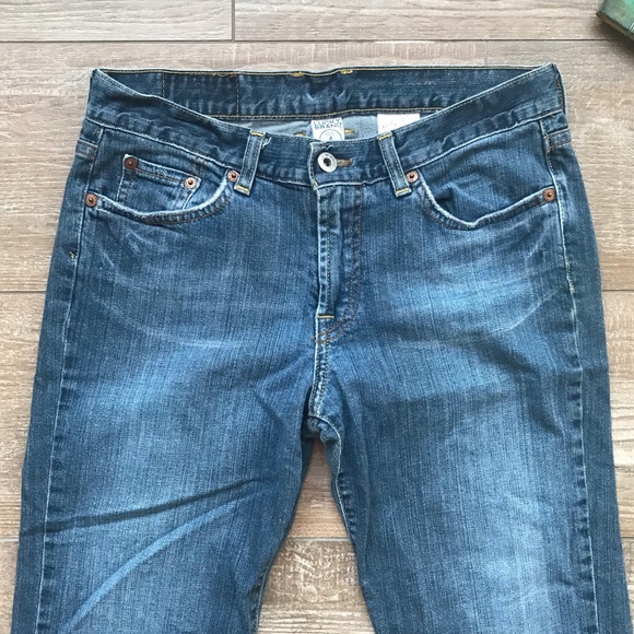 *SOLD*    Lucky Brand 🍀 Low Dungarees Blue Jeans - Picture 3 of 6